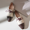 2020 New Style Flat Lace Up Genuine Leather Women Oxford Casual Shoes